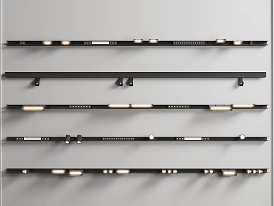 Modern Downlights And Spotlights With Various Styles Neatly Arranged For Home Lighting 3d model
