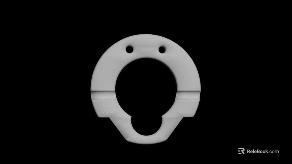 White Circular Mechanical Part Featuring Central Hole Top Holes And Bottom Notch 3d model 
