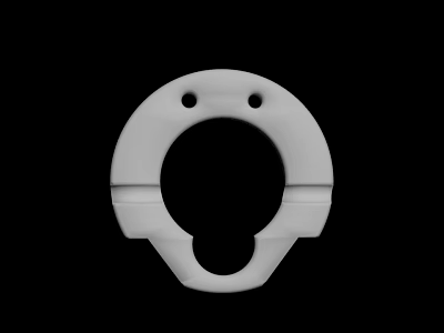 White Circular Mechanical Part Featuring Central Hole Top Holes And Bottom Notch 3d model