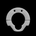 White Circular Mechanical Part Featuring Central Hole Top Holes And Bottom Notch 3d model