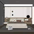 Modern Bedroom Interior Design With King Size Bed Wall Art Dressing Table And Mirror