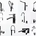Assorted Modern Faucet Designs Featuring Various Styles For Kitchen And Bathroom 3d model