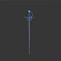 Classic Ornamental Sword With Metal Blade And Golden Hilt Spiral Design