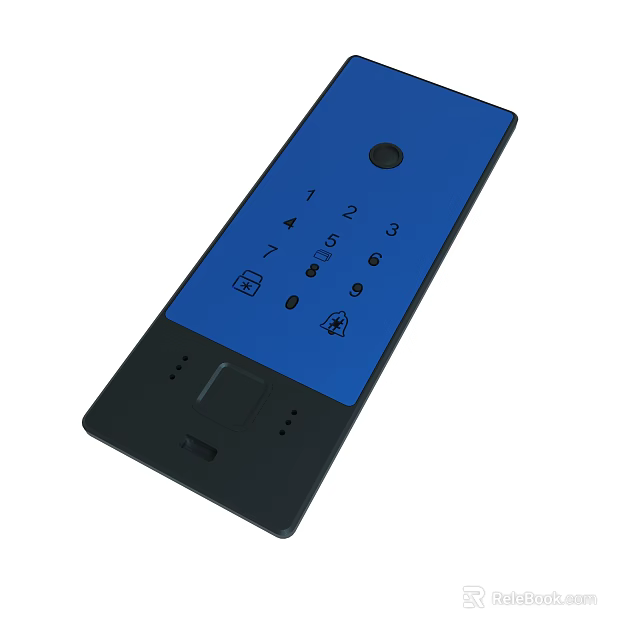 Blue Digital Remote Control With Numeric Keypad And Function Buttons 3d model 