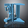 Sturdy Blue Mechanical Equipment With Platform Stand Rotating Parts And White Circular Base