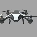 Modern Black And White Quadcopter Drone With Sleek Design And Rotors