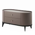 Elegant Modern Entryway Console Table With Taupe Finish Two Drawers Gold Round Knobs And Black Legs 3d model