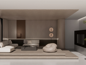 modern living room 3d model