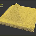 Ancient Pyramid Stone Architecture With Square Base Layered Structure And Surrounding Layout 3d model