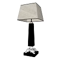 Elegant Table Lamp With Black Base White Decorative Stand And Textured Shade 3d model