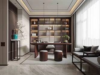 New Chinese Style Study 3d model