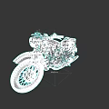 Vintage White Motorcycle With Classic Design Round Headlight Chrome Details And Spoke Wheels