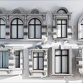 European-style windows 3d model