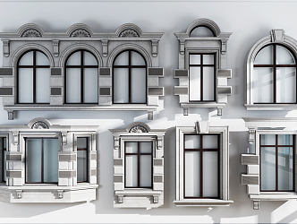 European-style windows 3d model