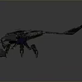 Futuristic Sci Fi Aircraft With Dual Blue Glowing Rotors Streamlined Body And Metallic Texture