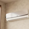 Modern Wall Mounted Air Conditioner In Interior With Window And Blinds 3d model