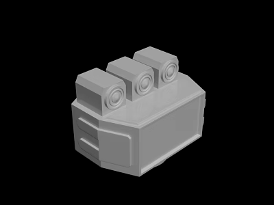 Gray 3D Model Device With Three Cylindrical Components And Base Structure 3d model