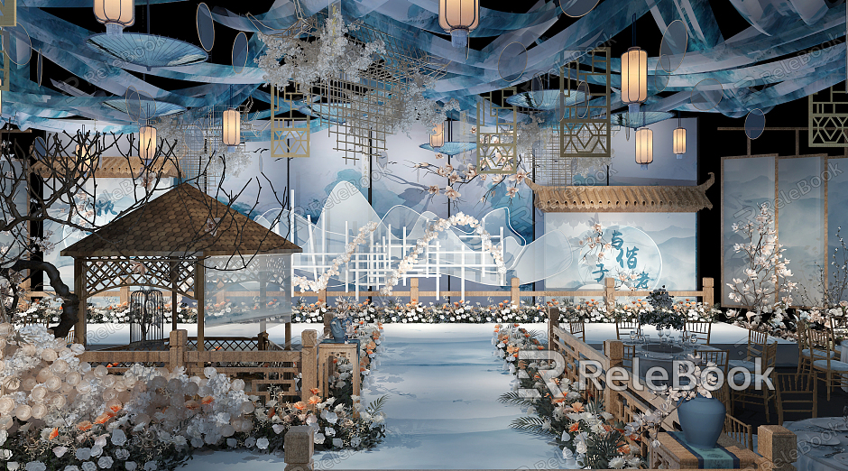 Chinese wedding scene model