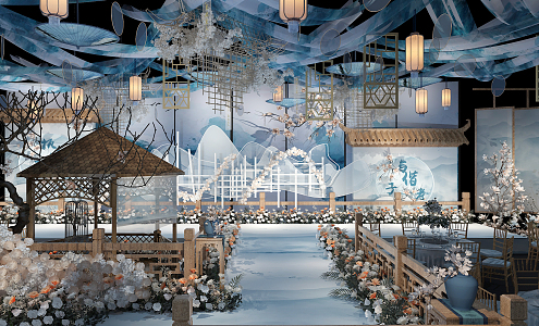 Chinese wedding scene 3d model