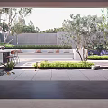Minimalist Dry Landscape Garden With Raked Gravel Stones And Serene Plants