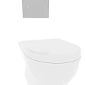 Modern White Ceramic Toilet Design With Sleek Profile And Wall Mounted Flush Panel