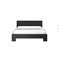 Modern Black Double Bed Frame With White Sheets And Contemporary Design 3d model