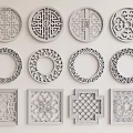 New Chinese-style Flower Window 3d model