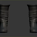 Minimalist Leather Mid Calf Boots With Wrinkled Design And Low Heel