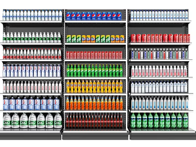 Modern Supermarket Shelf Container Display Cabinet Display Rack Seasoning Seasoning Seasoning Bottle Soy Sauce Vinegar Beverage 3d model