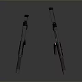 Two Modern Black Submachine Guns with Different Barrel and Stock Designs 3d model