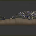 Detailed Natural Landscape 3D Model Featuring Mountain Lake And Green Vegetation