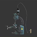 Sturdy Industrial Style Green Metal Workbench With Mechanical Adjustment Components