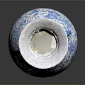 Traditional Blue And White Dragon Pattern Vase With Elephant Ear Handles Sculpture Carving