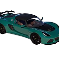 Green Convertible Sports Car With Black Roof Rear Spoiler And Sporty Design