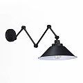 Black Adjustable Modern Wall Sconce With Articulating Arm And Conical Shade