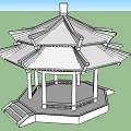 Traditional Chinese Pavilion With Multi tiered Roof Pillars And Stone Steps