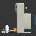 Vintage Computer Setup With Monitor Keyboard Headphones Floppy Disk And Drink Cup