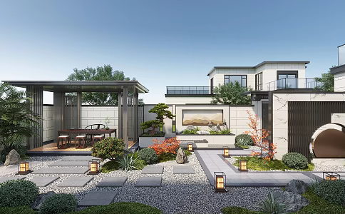 Courtyard landscape 3d model