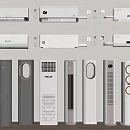 Air Conditioners And Fans Wall Mounted Floor Standing Modern Design Various Models In Home Interior Setup