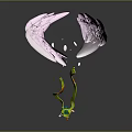 Green Animated Character With Blue Hat Orange Legs Yellow Tail And Large Pink Wing Objects