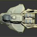 Detailed Futuristic Spacecraft Model With Aerodynamic Design Cockpit And Thrusters