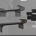 Modern Public Chair Designs With Transparent Acrylic Curved Structure And Black Frame