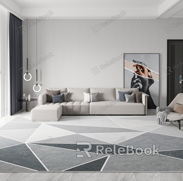 modern carpet living room model