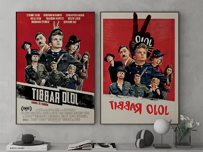 Vintage Character Posters With Uniformed Figures Red Background And Peace Sign 3d model