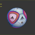 Adidas White And Yellow Soccer Ball With Triangular Patterns And Brand Logos