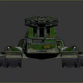 Green Camouflage Military Weapon Tank With Long Cannon And Heavy Armor