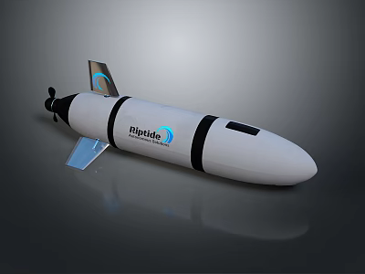 Advanced Rattle Missile Weapon With White Body Aerodynamic Shape And Tail Fins 3d model