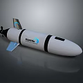 Advanced Rattle Missile Weapon With White Body Aerodynamic Shape And Tail Fins