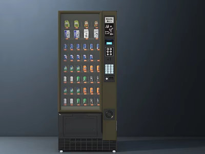 Modern Wine Cabinet with Glass Door Displaying Various Colored Wine Bottles and Control Panel 3d model