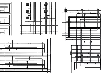 Detailed Pipes Engineering Design With Structural Layout And Blueprint Elements 3d model